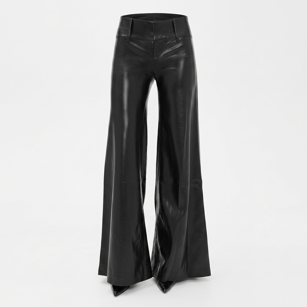 Olivia Vegan Leather Wide Leg Flare Pants
