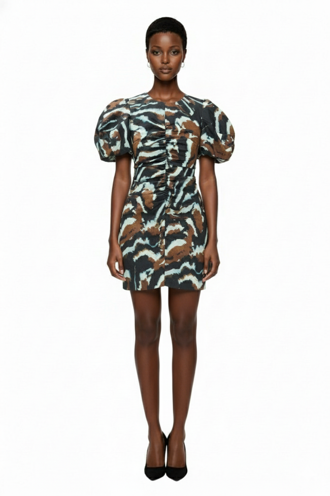 AMUR Tanner Puff Sleeve Mini Dress Hover Image