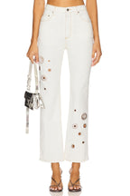 Crystal Grommet Straight Leg Jean