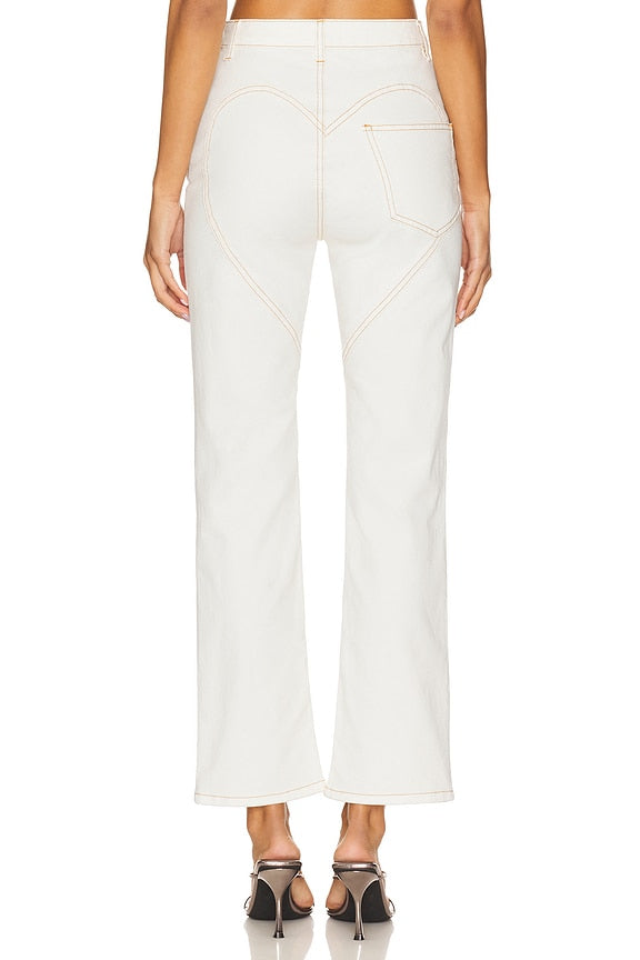 Crystal Grommet Straight Leg Jean