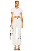Crystal Grommet Straight Leg Jean
