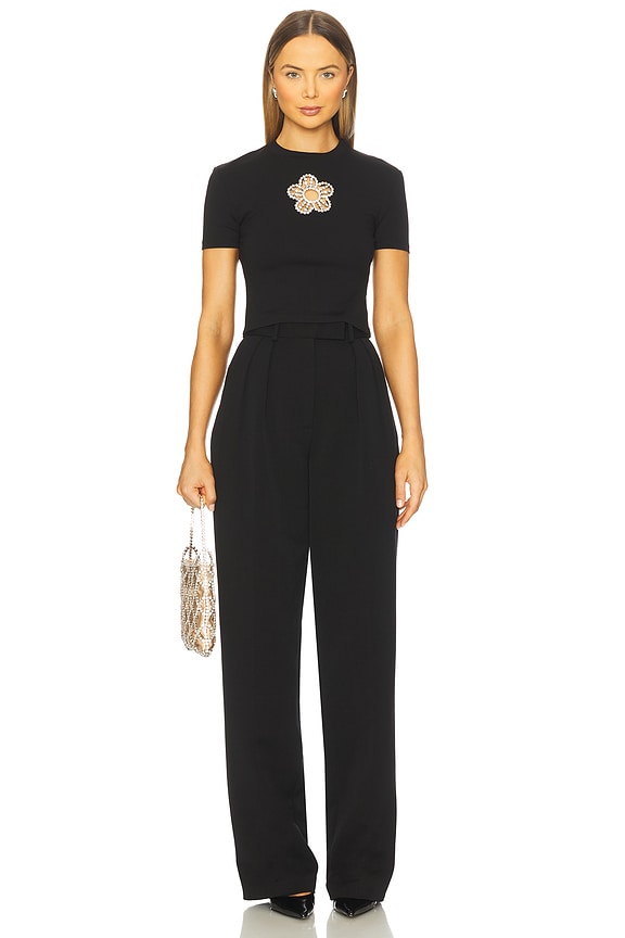 Crystal Flower Cropped T-Shirt