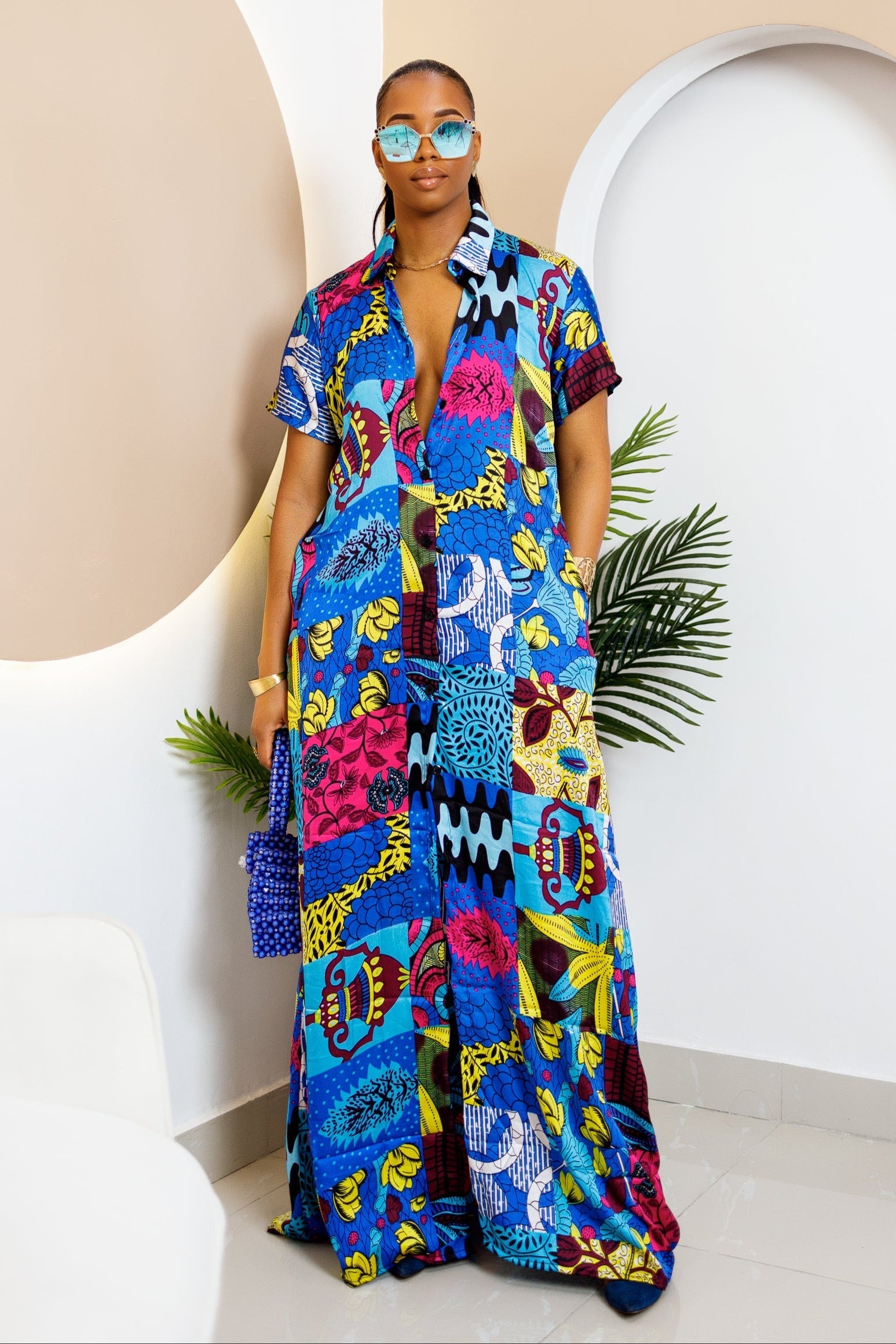 Divine Multi-Color Ankara Kaftan Dress