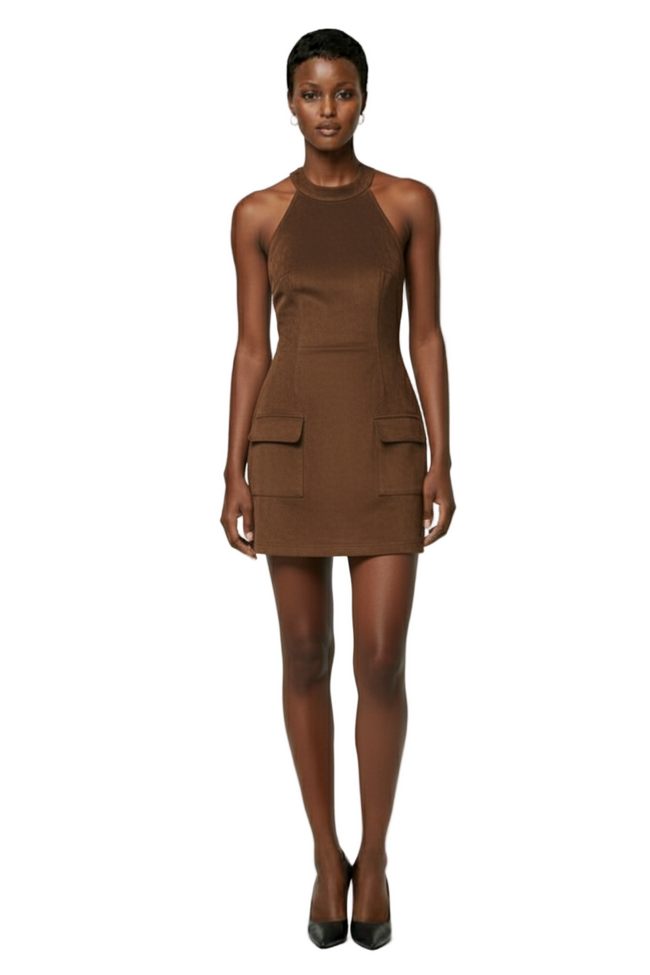 Amelia Suede Mini Dress Hover Image