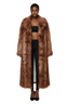 Anewsta Fashionable Faux Fur Collar Long Jacket