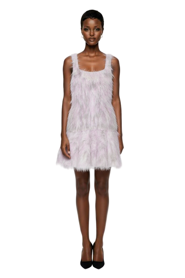 Astrid Faux Fur Dress Hover Image