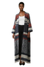 Bohemian Textured Striped Long Kimono Cardigan