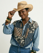 Free Spirit Patchwork Denim Blouse