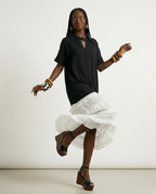 Liberated Tiered Contrast Maxi Dress