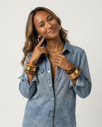 Radiant Rhinestone Denim Shirt