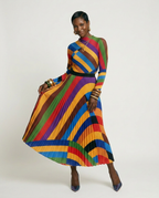 Vibrant Pleated Striped Two-Piece Set