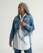Bold Woven Tassel Denim Jacket