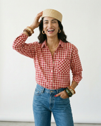 Adventurous Plaid Loose Blouse