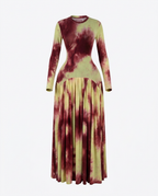 Vibrant Tie-Dye Pleated Maxi Dress