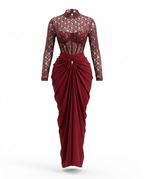 Divine Sheer Ruched Maxi Set