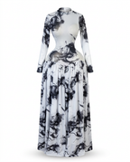 Abundant Printed Pleated Maxi Dress