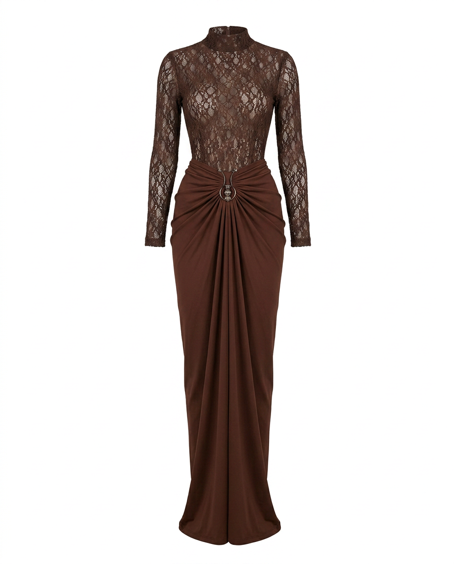 Divine Sheer Ruched Maxi Set