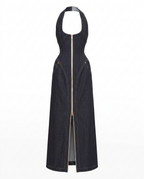 Fierce Backless Halter Maxi Dress