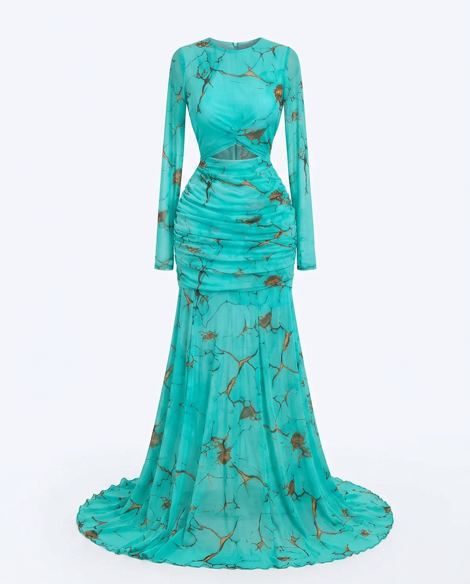 Audacious Cutout Ruched Maxi Dress