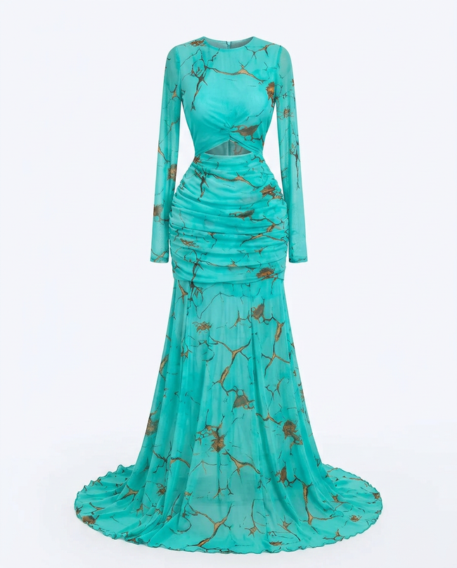 Audacious Cutout Ruched Maxi Dress Hover Image