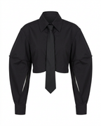 Daring Tie Short Blouse