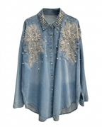 Undaunted Rhinestone Embroidered Blouse