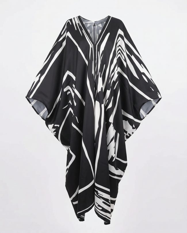 Sovereign Printed Silk Oversized Kaftan Hover Image
