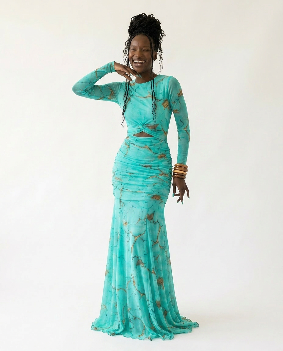 Audacious Cutout Ruched Maxi Dress