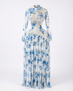 Vibrant Tie-Dye Pleated Maxi Dress