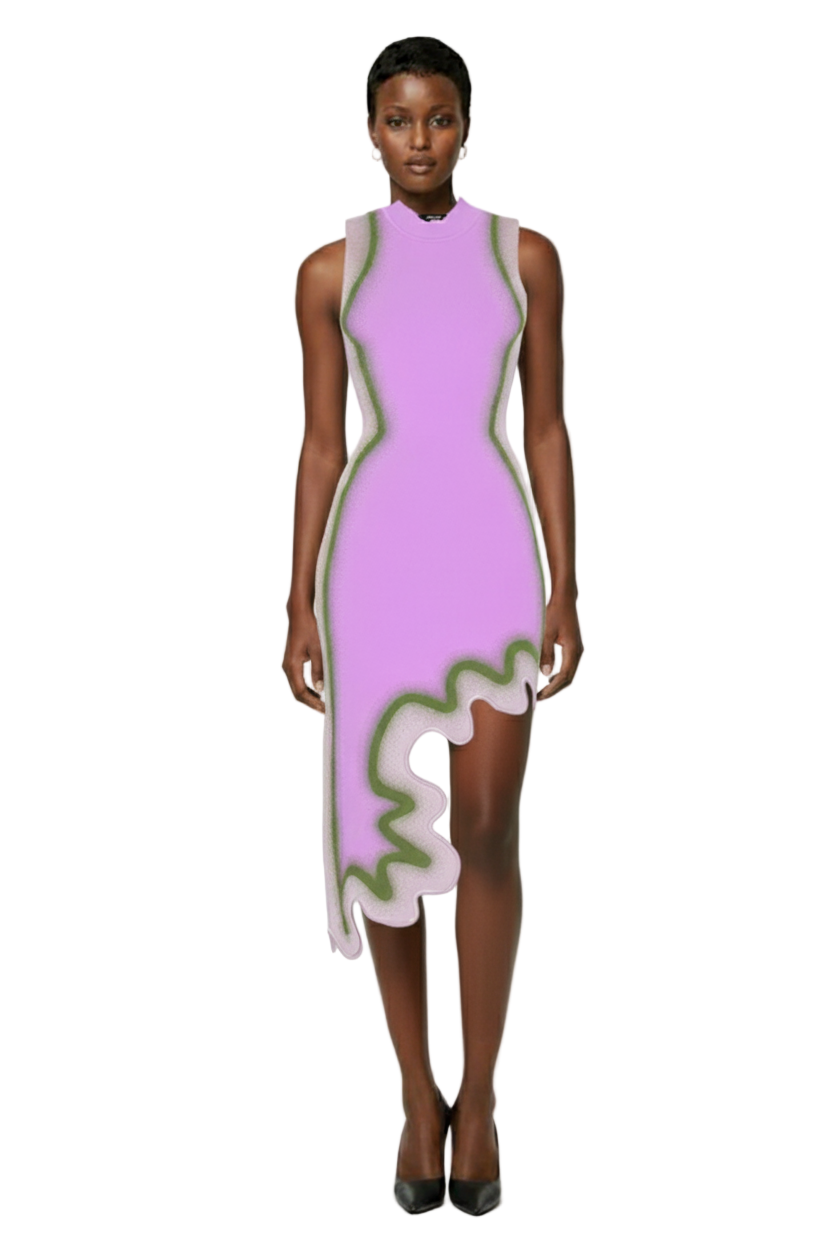 Brooklyn Wavy Asymmetric Dress