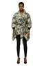 Camouflage Belted Puffer Wrap Coat