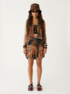 Daring Printed Denim Vest