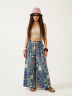 Wanderlust Floral Denim Wide-Leg Jeans