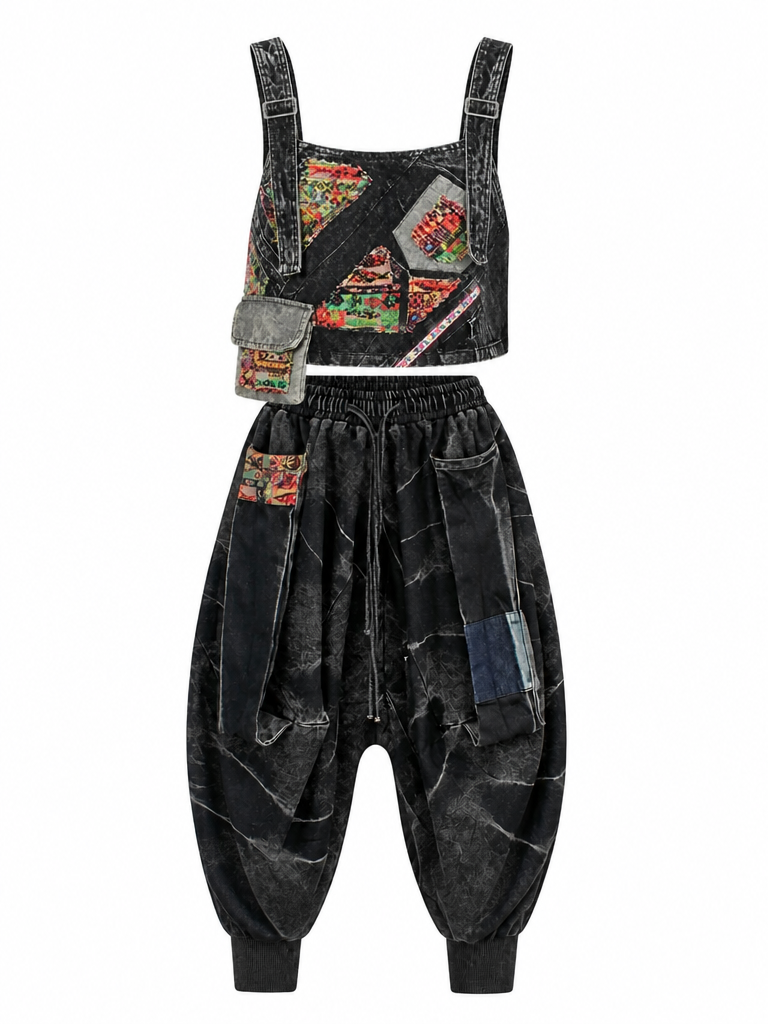 Unstoppable Patchwork Denim Bloomer Set