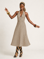 Free Spirit Striped Halter Maxi Dress