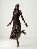 Radiant Polka Dot Pleated Maxi Dress
