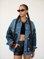 Audacious Patchwork Sequin Denim Jacket