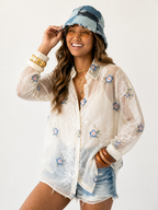 Radiant Embroidered Beaded Blouse