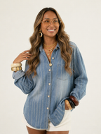 Free Spirit Denim Diamond Blouse