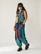Unique Color Block Denim Set