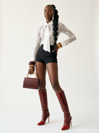 Audacious Lace Tie Bodysuit