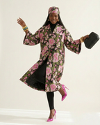 Vibrant Embroidered Floral Trench Coat