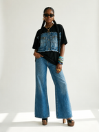Audacious Patchwork Denim T-Shirt