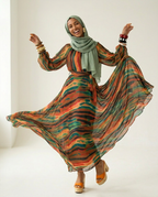 Vibrant Sparkle Printed Kaftan