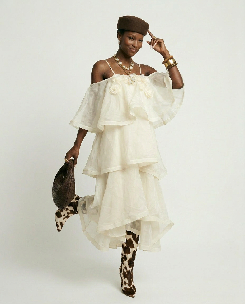Ethereal Tiered Mesh Maxi Dress