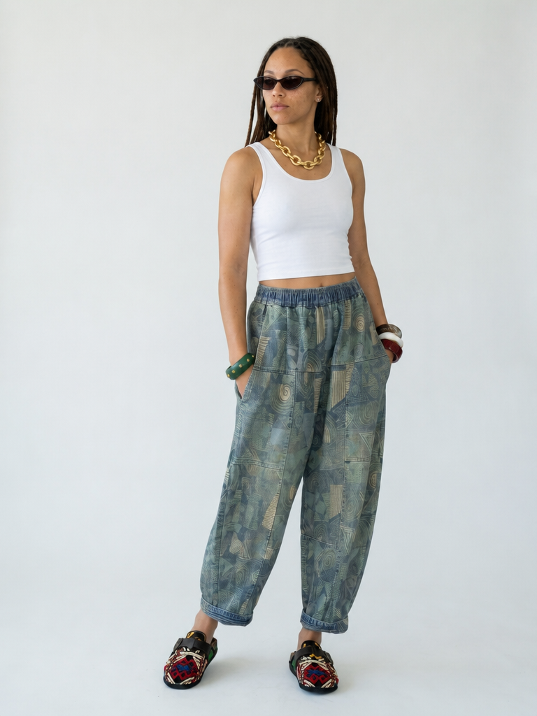 Wanderlust Printed Loose Harem Jeans