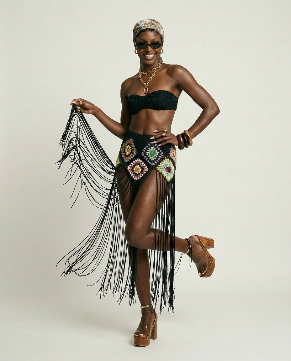 Free Spirit Crochet Fringe Skirt