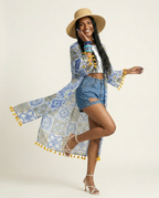 Wanderlust Tassel Print Kaftan