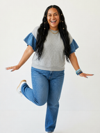 Audacious Denim Ruffle T-Shirt