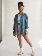 Radiant Sequined Embroidered Denim Jacket
